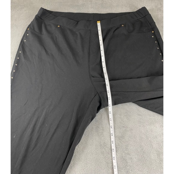 Ruby Rd. Woman Plus Size 2X Black Pull On Studded Capri Pants Comfort Stretch - Picture 9 of 13